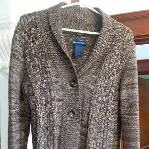 Marled brown Karent Scott cardigan sweater